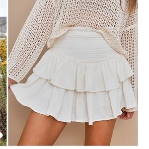 Queensland Smocked Ruffle Mini Skort- M